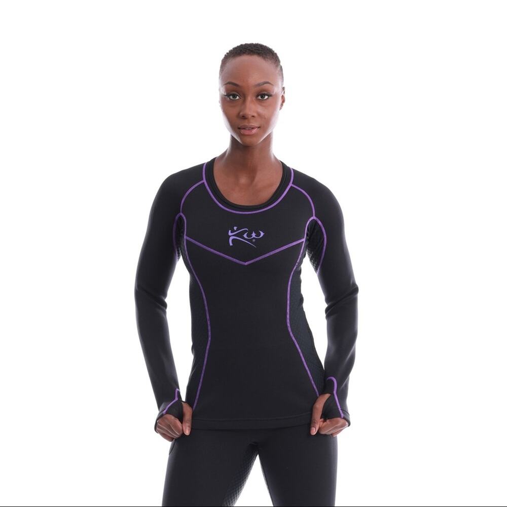 Kutting Weight Sauna Shirt Women's V3 Black Purple Side Zip Small Neoprene KW